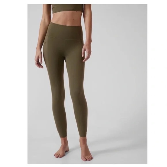 GUC! 🫒 ATHLETA Salutation Stash Pocket II 7/8 Tight, Ginseng Olive, Size M - Picture 1 of 7
